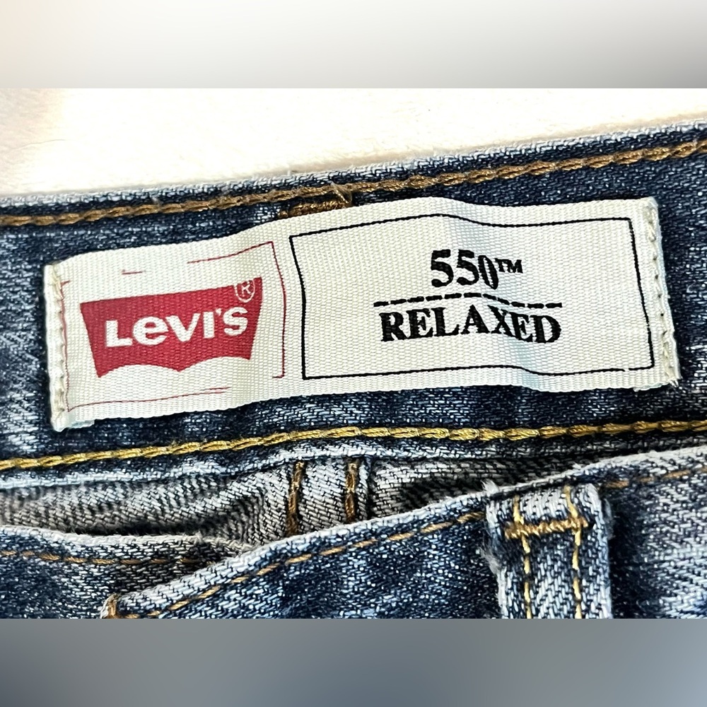 Levi’s 550 Relaxed Boys Classic Blue Denim 100% Cotton Casual Jeans Size 14 Slim - Picture 3 of 16